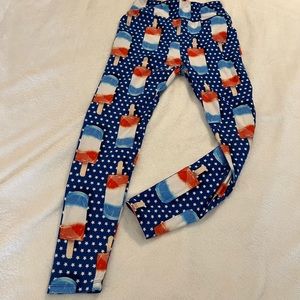 LuLaRoe One Size Popsicle Red White and Blue Leggings